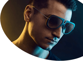 Model with glasses